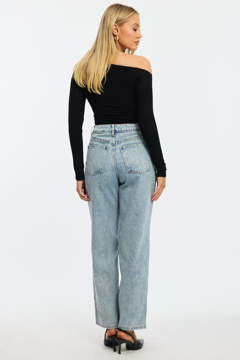 Denim Baggy Jeans Low Rise for Ally Fashion