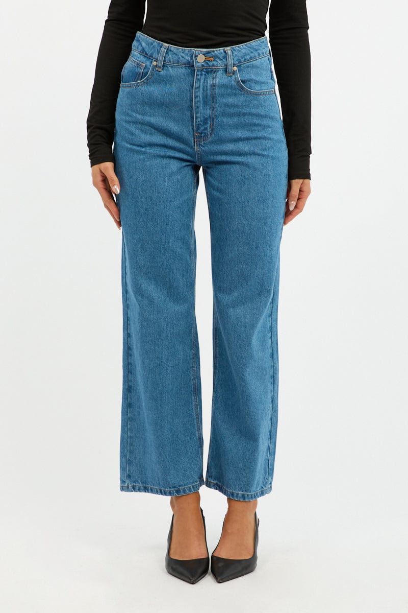 Denim Straight Jeans Cropped for Ally Fashion