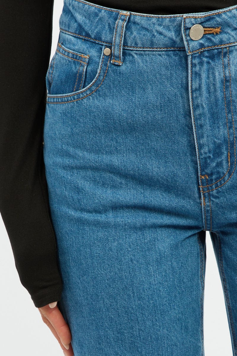 Denim Straight Jeans Cropped for Ally Fashion