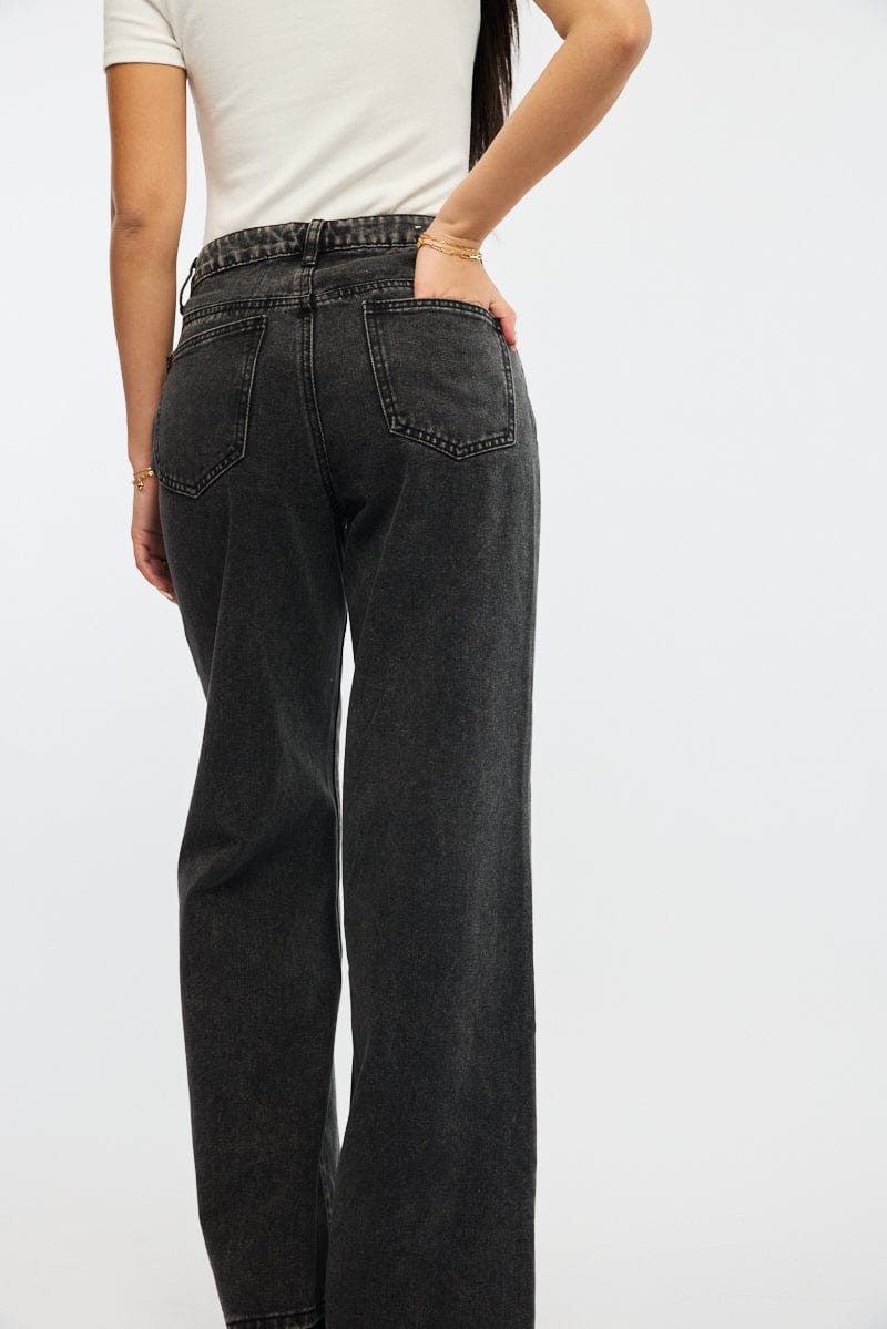 Grey Wide Leg Jeans for Ally Fashion