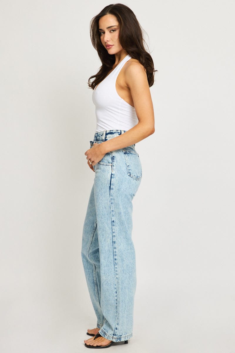 Denim Straight Jeans Mid Rise for Ally Fashion