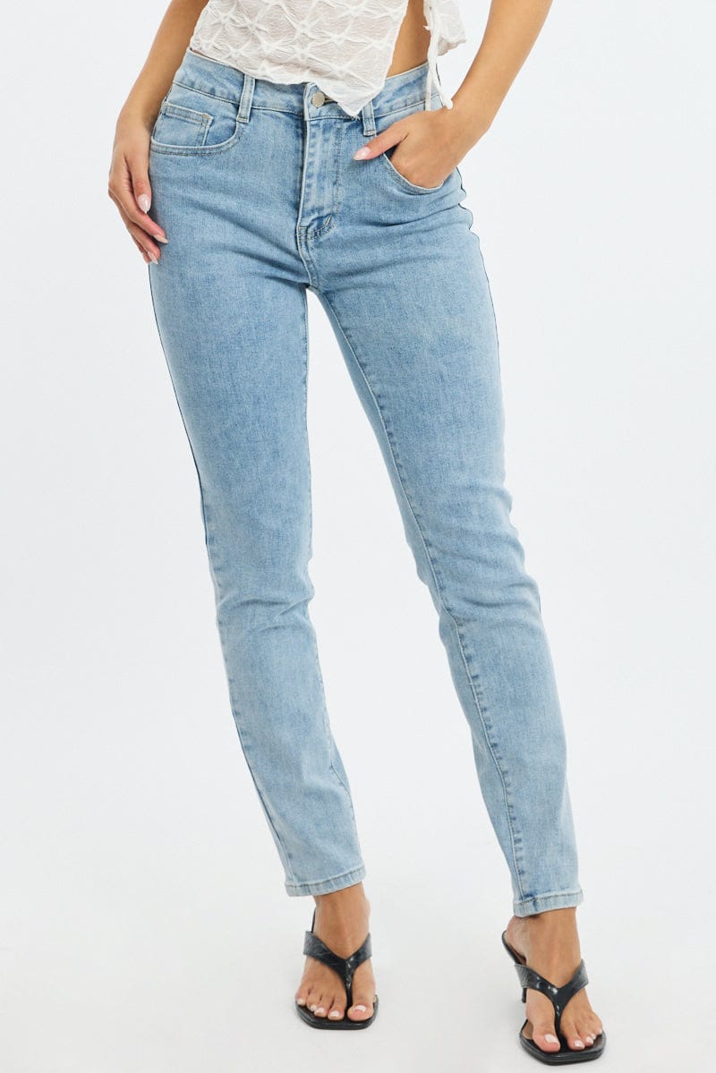 Denim Straight Jeans High Rise for Ally Fashion