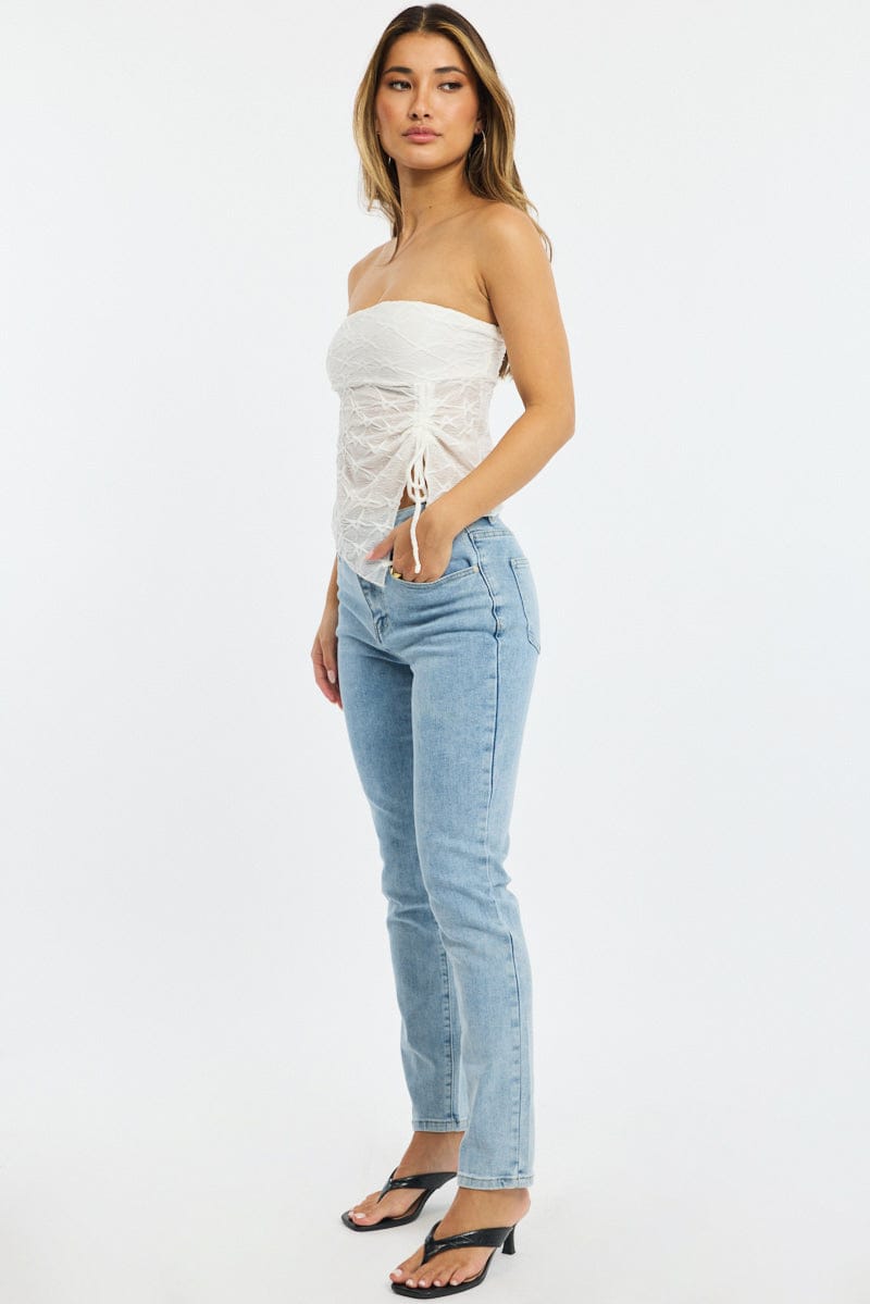 Denim Straight Jeans High Rise for Ally Fashion
