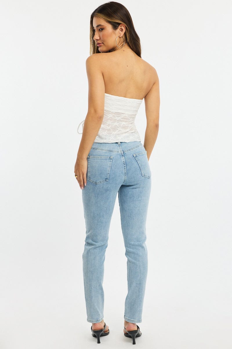 Denim Straight Jeans High Rise for Ally Fashion