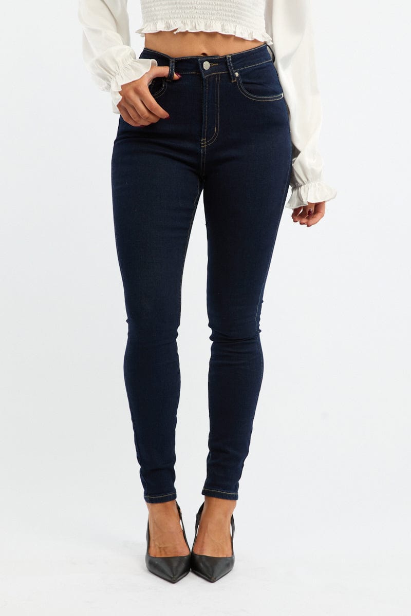 Denim Skinny Jeans High Rise for Ally Fashion