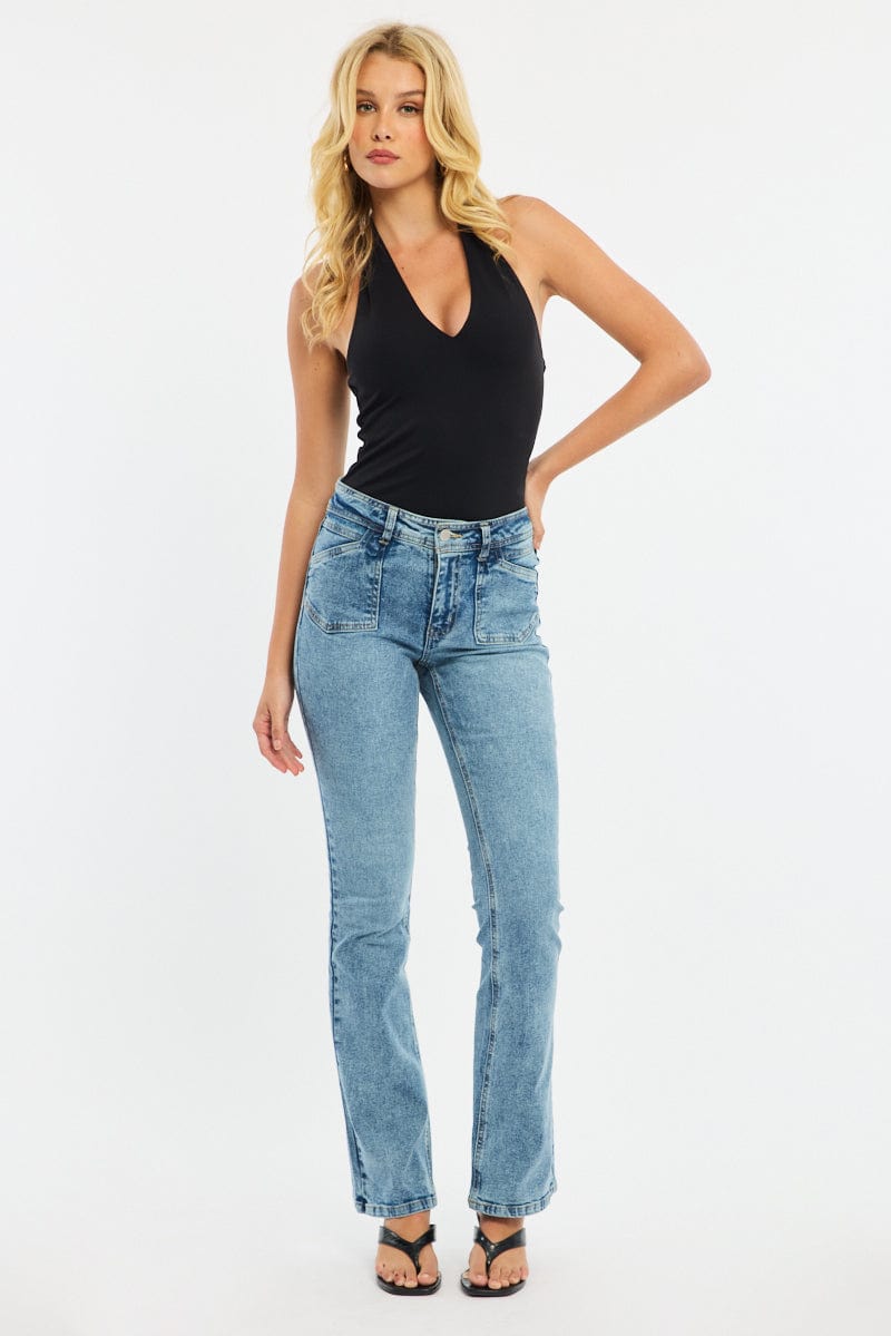 Denim Flare Jeans Mid Rise for Ally Fashion