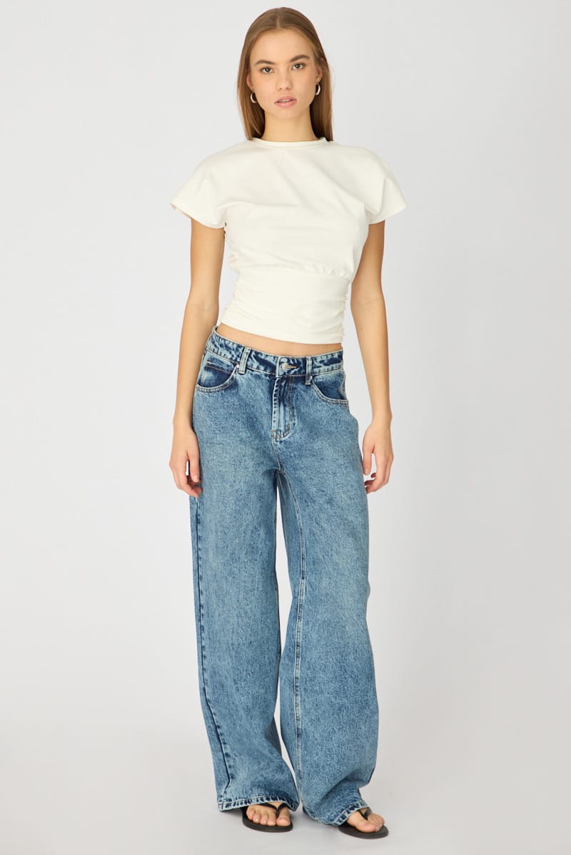 Denim Slim Wide Jeans Mid Rise for Ally Fashion