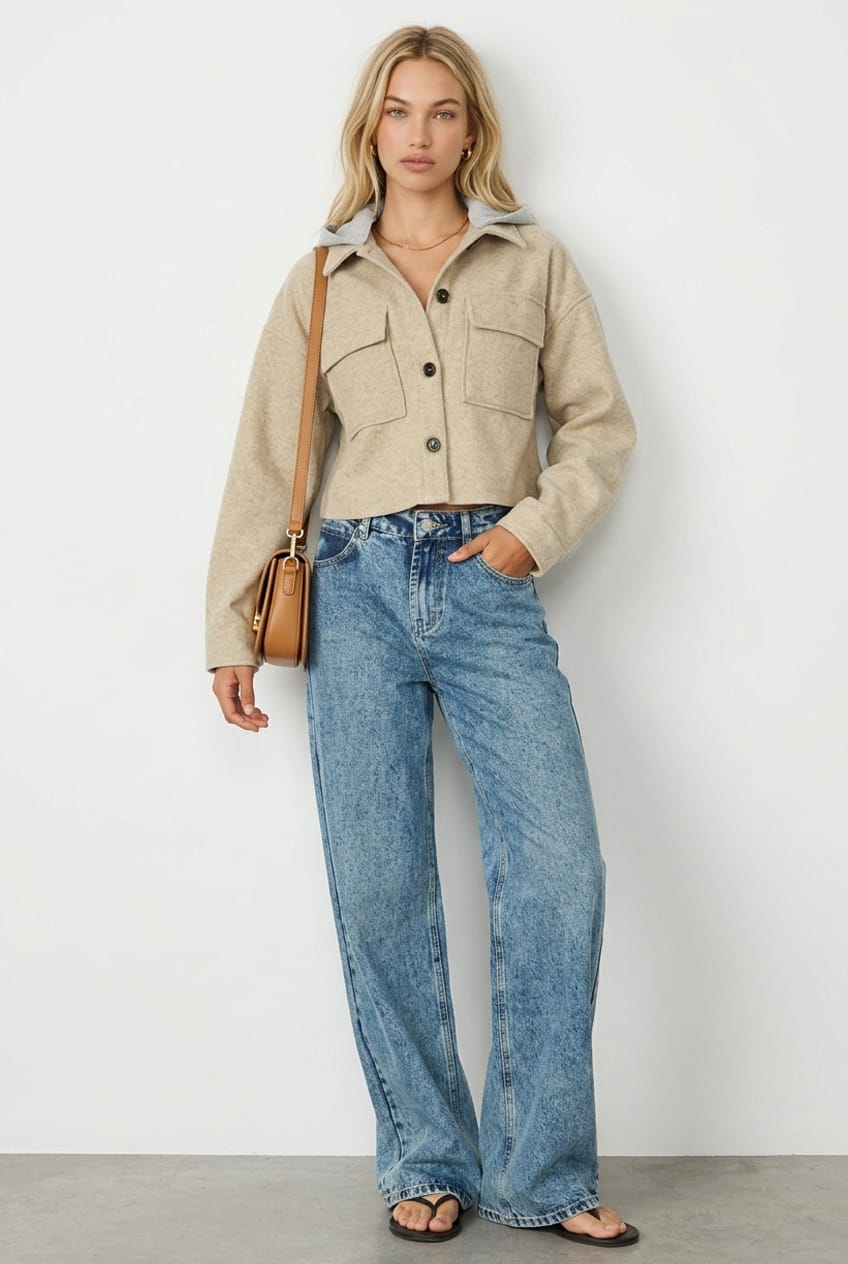 Denim Slim Wide Jeans Mid Rise for Ally Fashion