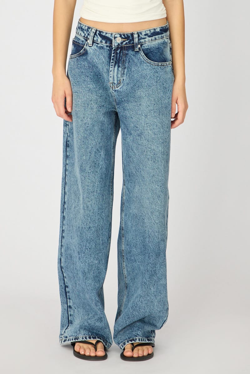 Denim Slim Wide Jeans Mid Rise for Ally Fashion