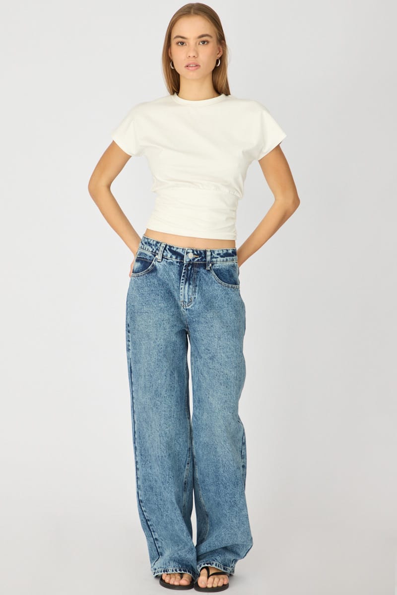 Denim Slim Wide Jeans Mid Rise for Ally Fashion