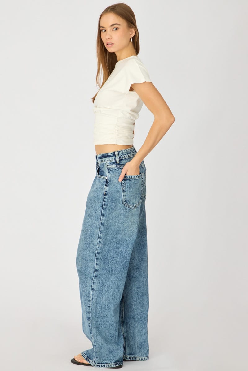 Denim Slim Wide Jeans Mid Rise for Ally Fashion