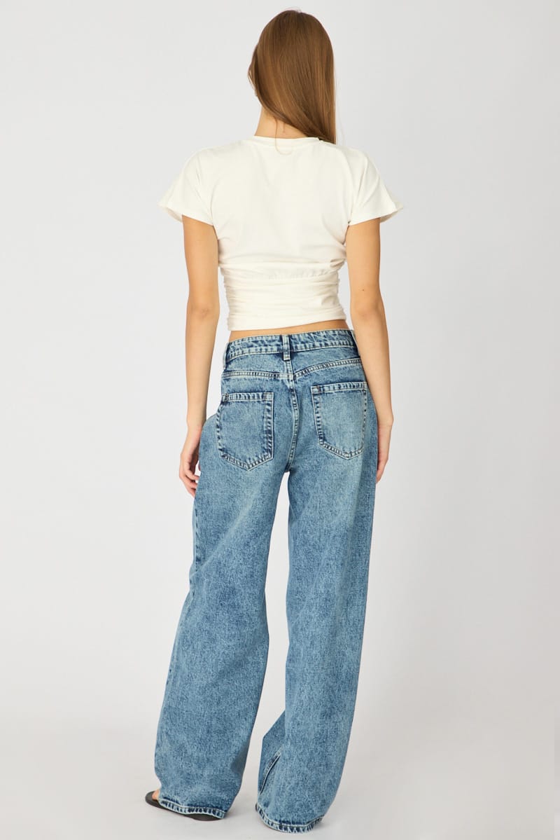 Denim Slim Wide Jeans Mid Rise for Ally Fashion