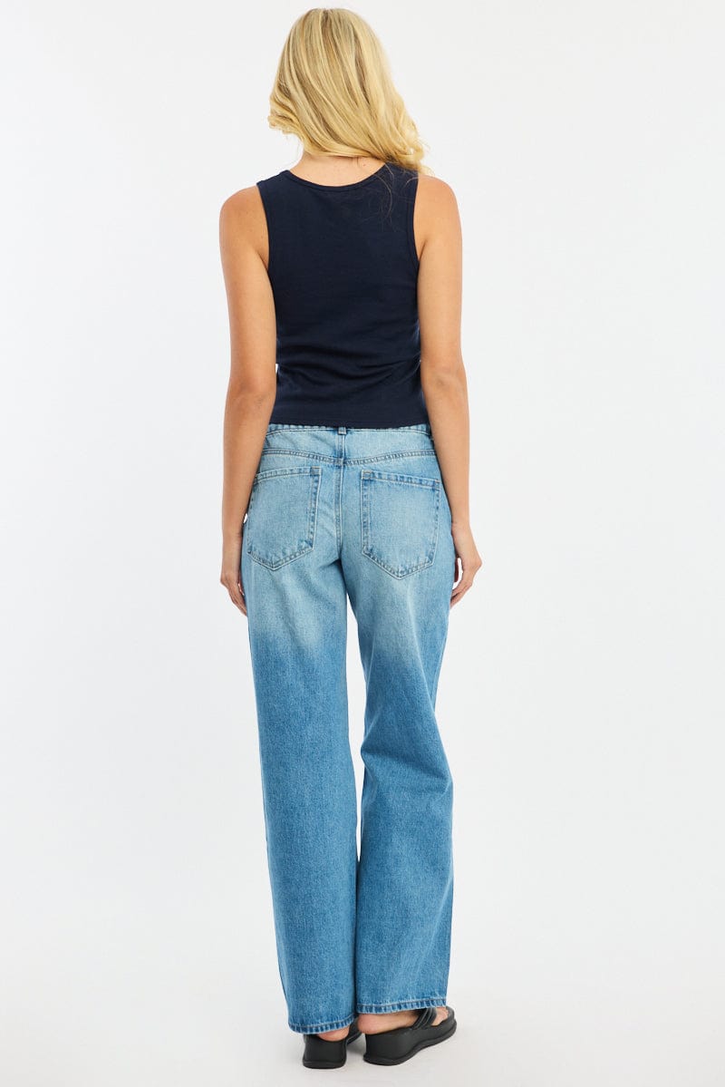 Denim Baggy Jeans Low Rise for Ally Fashion