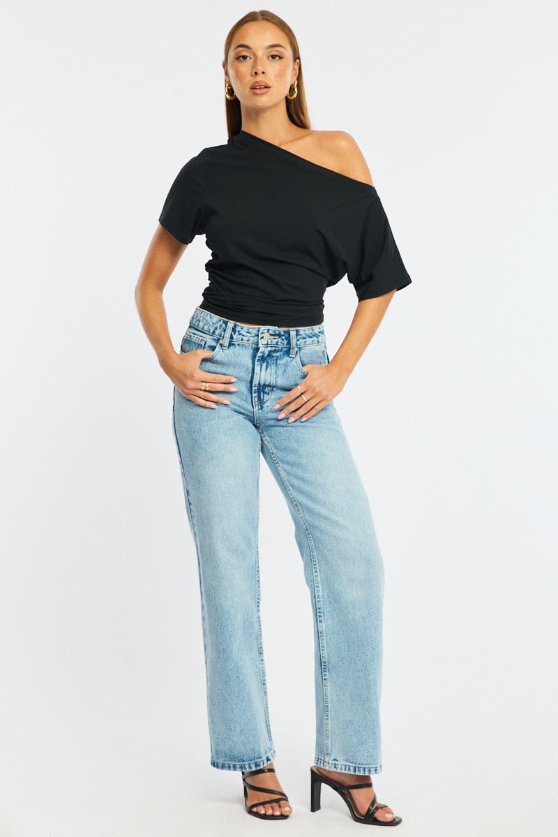 Denim Straight Jeans Mid Rise for Ally Fashion