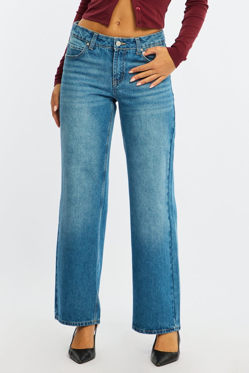 Denim Baggy Jeans Mid Rise for Ally Fashion