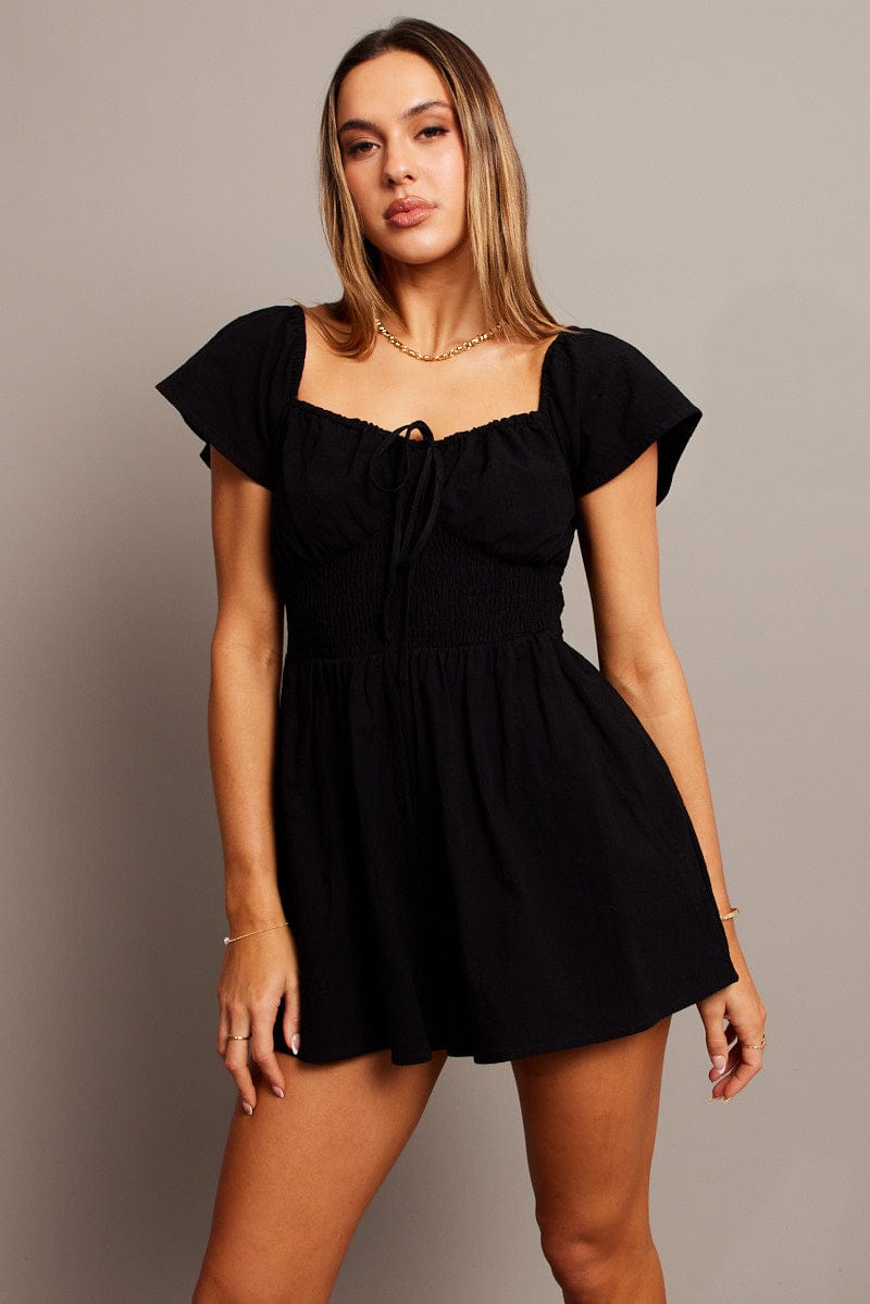 Black Playsuit Fit and Flare for Ally Fashion