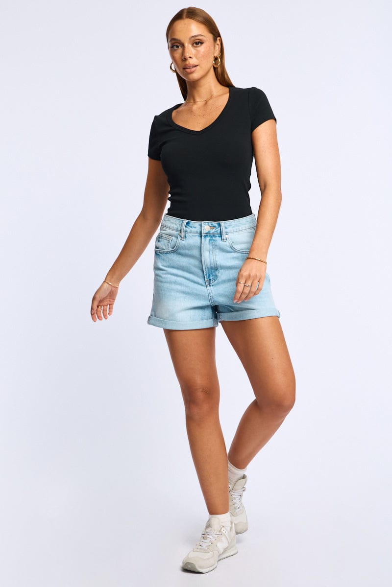 Denim Relaxed Short from Ally Fashion