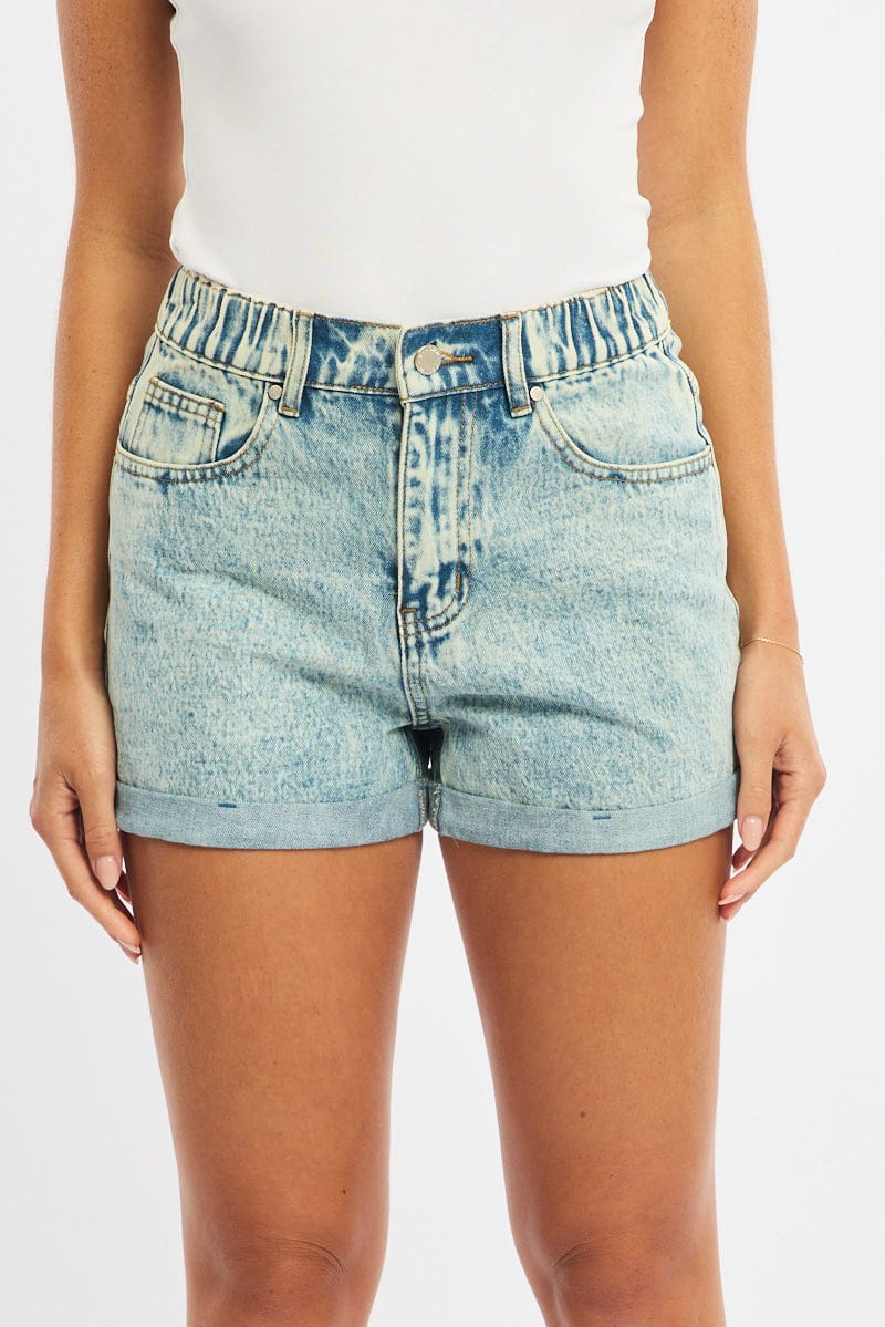 Denim Relaxed Shorts Mid Rise for Ally Fashion