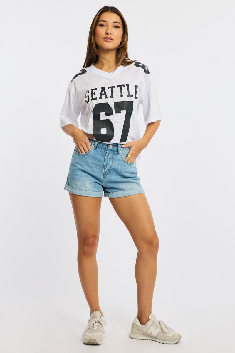 Denim Relaxed Shorts Mid Rise for Ally Fashion
