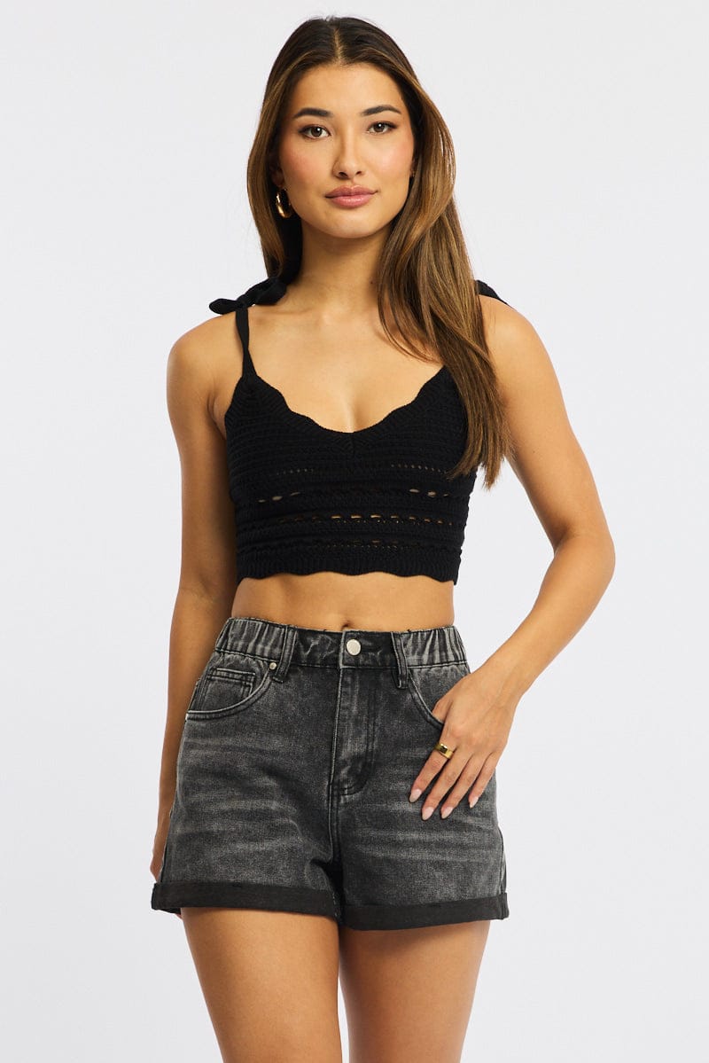 Denim Relaxed Shorts Mid Rise for Ally Fashion