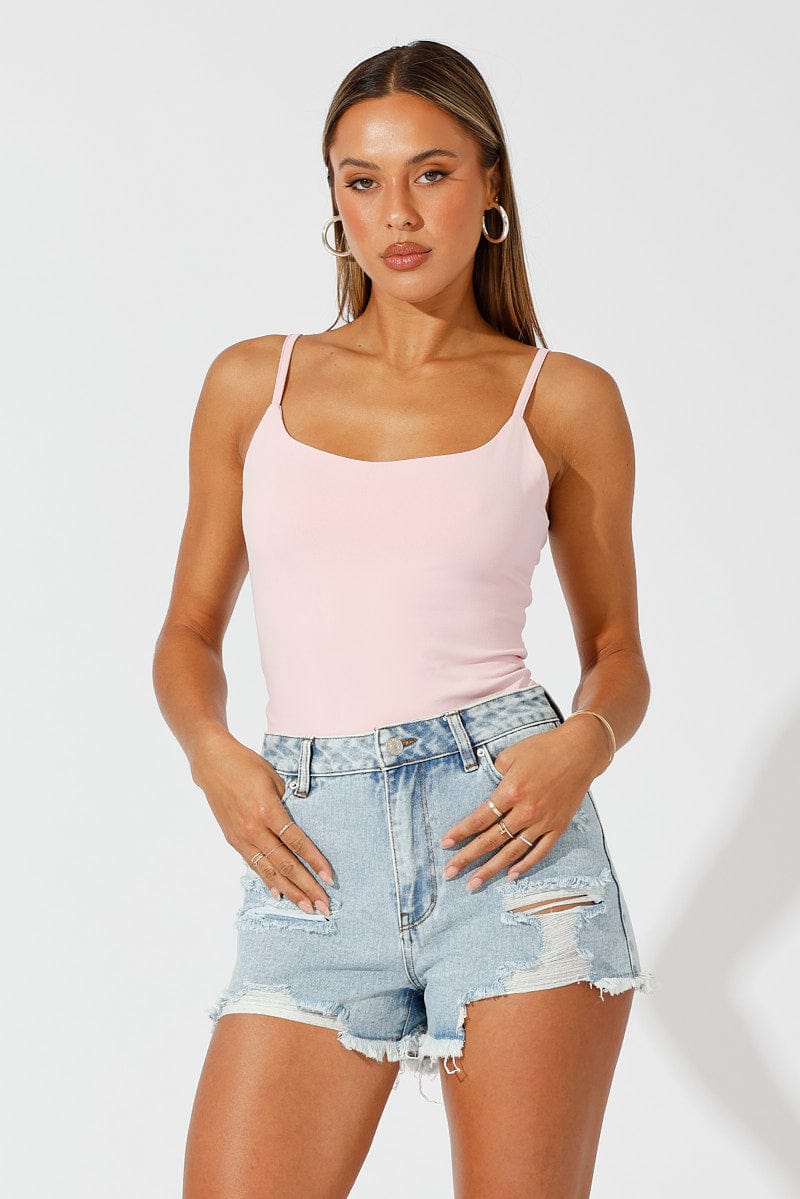 Denim Ripped Denim Short Mid Rise for Ally Fashion