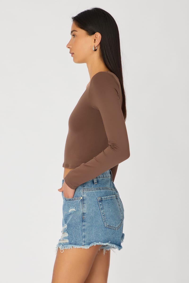 Denim Relaxed Shorts Mid Rise Distressed Detail for Ally Fashion