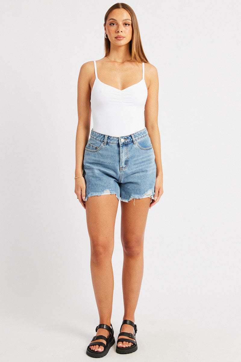 Denim Relaxed Denim Short Mid Rise for Ally Fashion