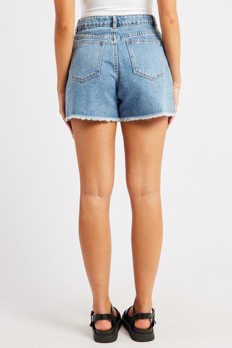 Denim Relaxed Denim Short Mid Rise for Ally Fashion