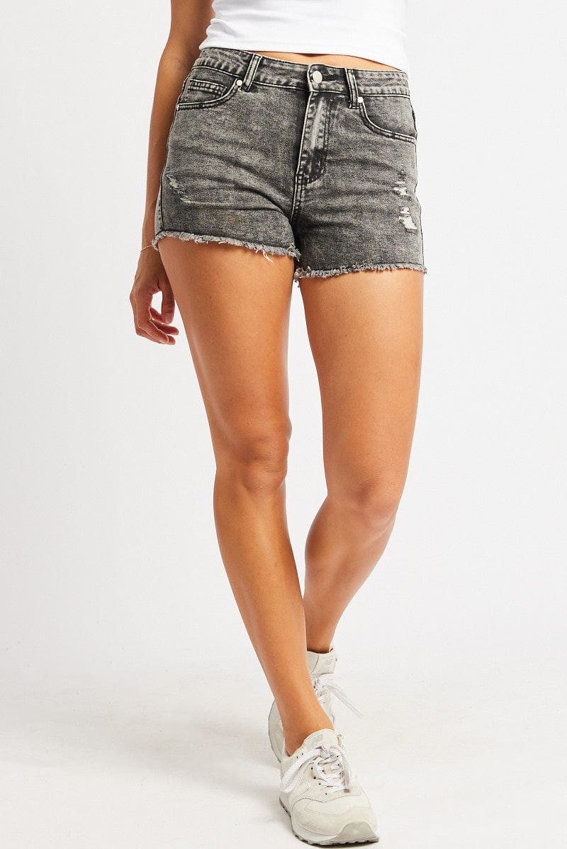 Black Skinny Short Mid Rise for Ally Fashion