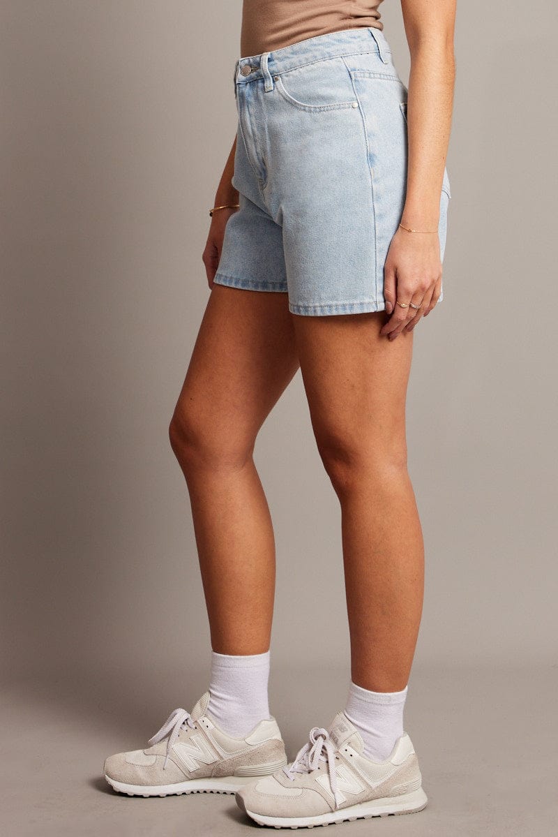 Denim Relaxed Short High Rise Longline for Ally Fashion