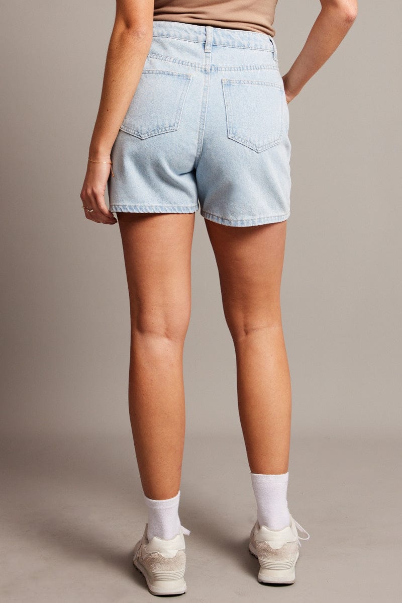 Denim Relaxed Short High Rise Longline for Ally Fashion