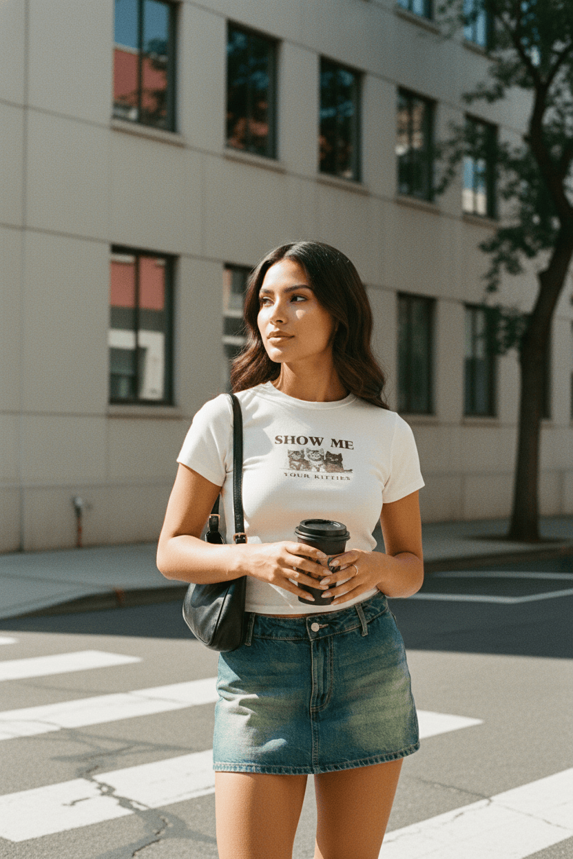 Denim Skorts Low Rise