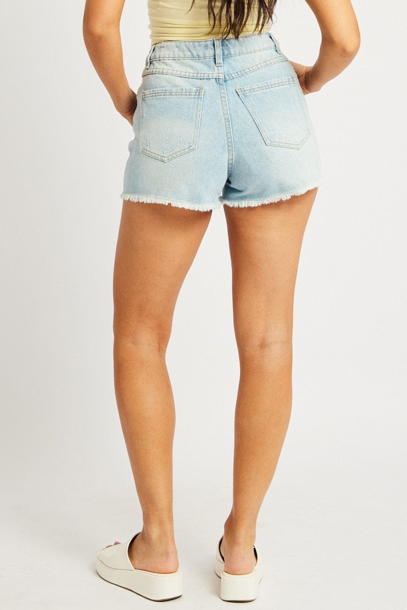 Denim Relaxed Shorts High Rise for Ally Fashion