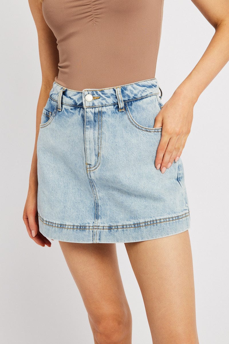 Denim Skort High Rise for Ally Fashion