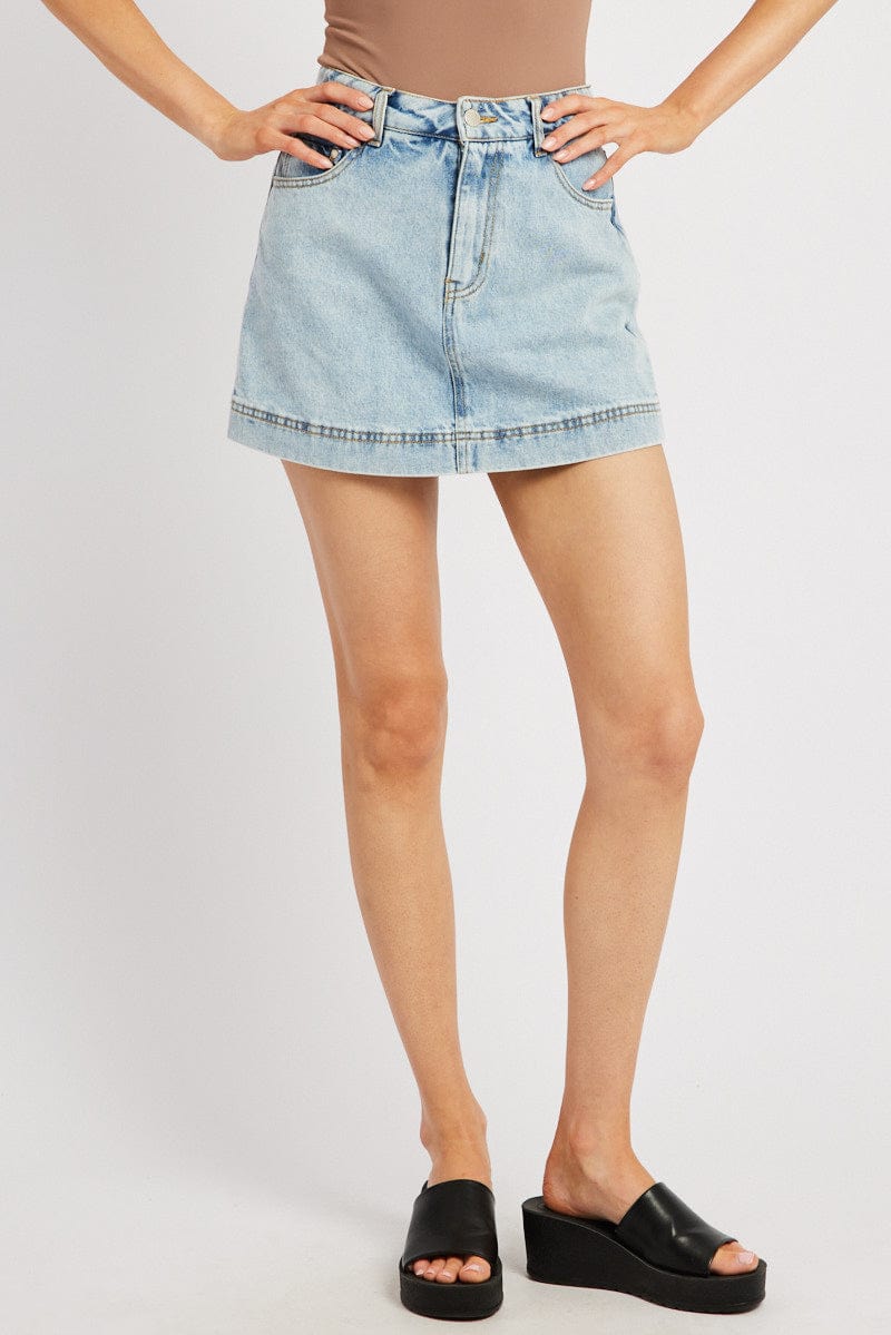 Denim Skort High Rise for Ally Fashion