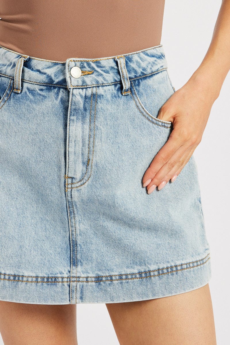 Denim Skort High Rise for Ally Fashion