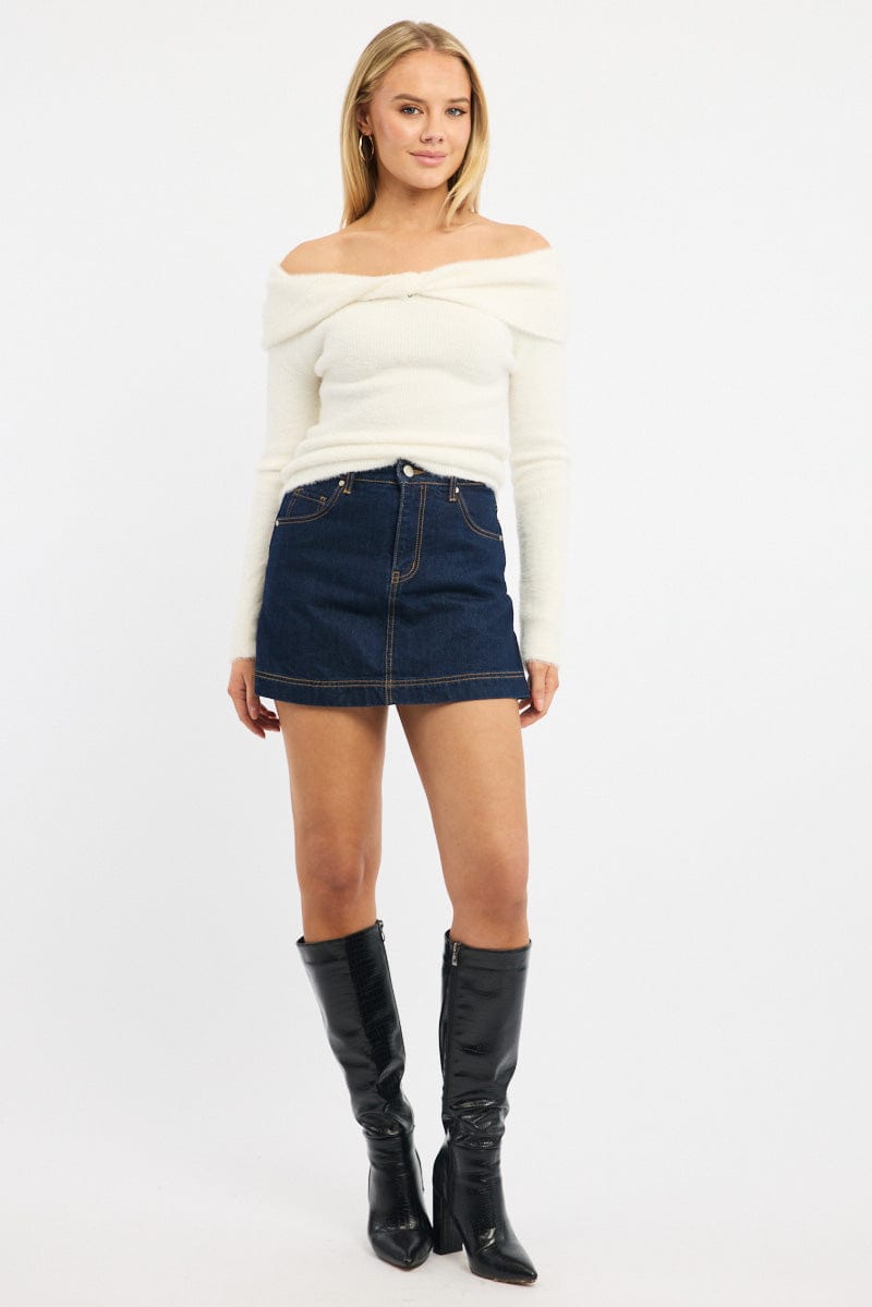 Denim Skorts Skirt High Rise for Ally Fashion