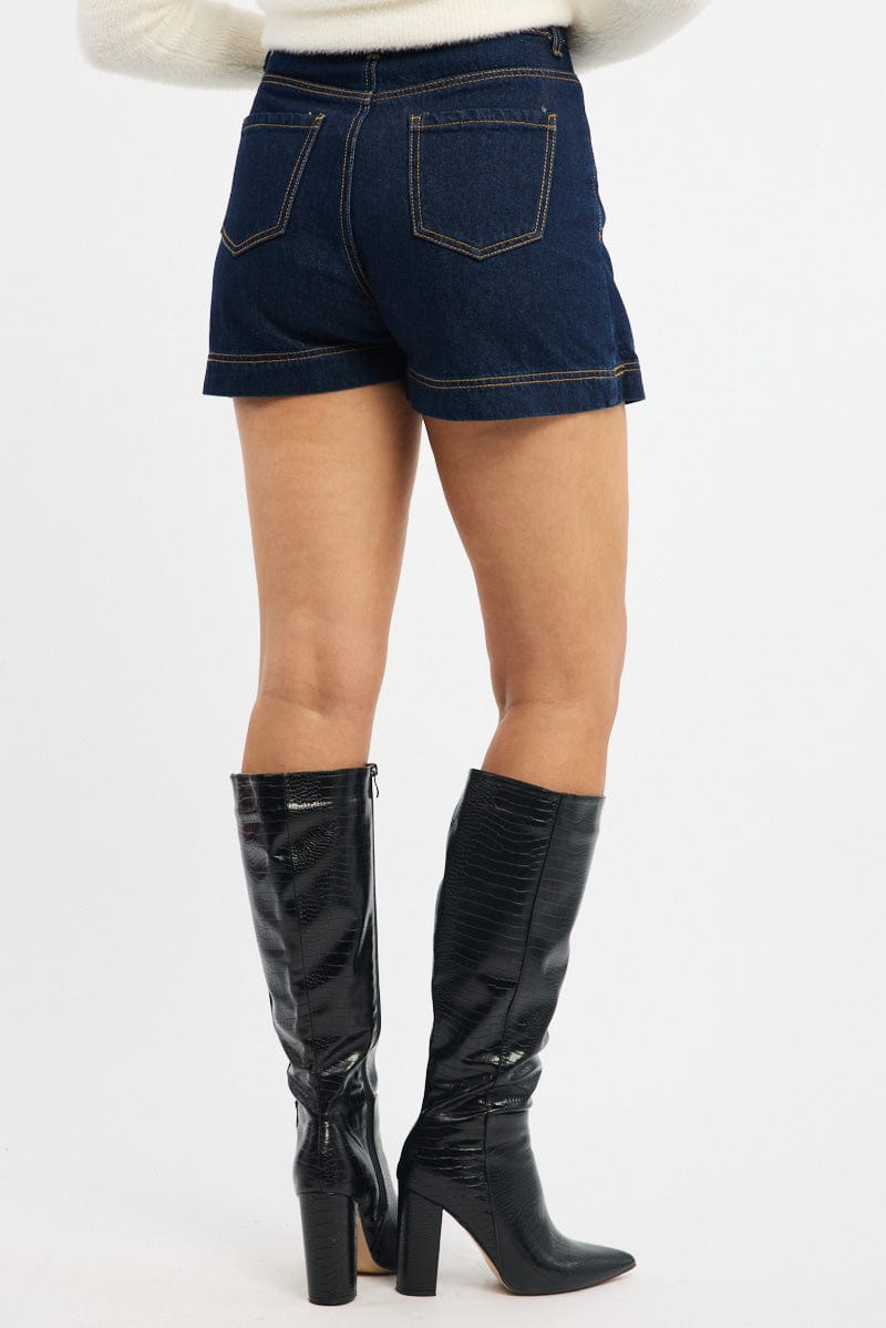 Denim Skorts Skirt High Rise for Ally Fashion