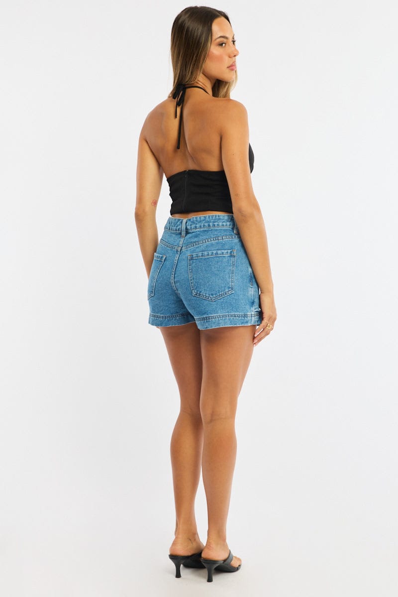 Denim Skorts Skirt High Rise for Ally Fashion