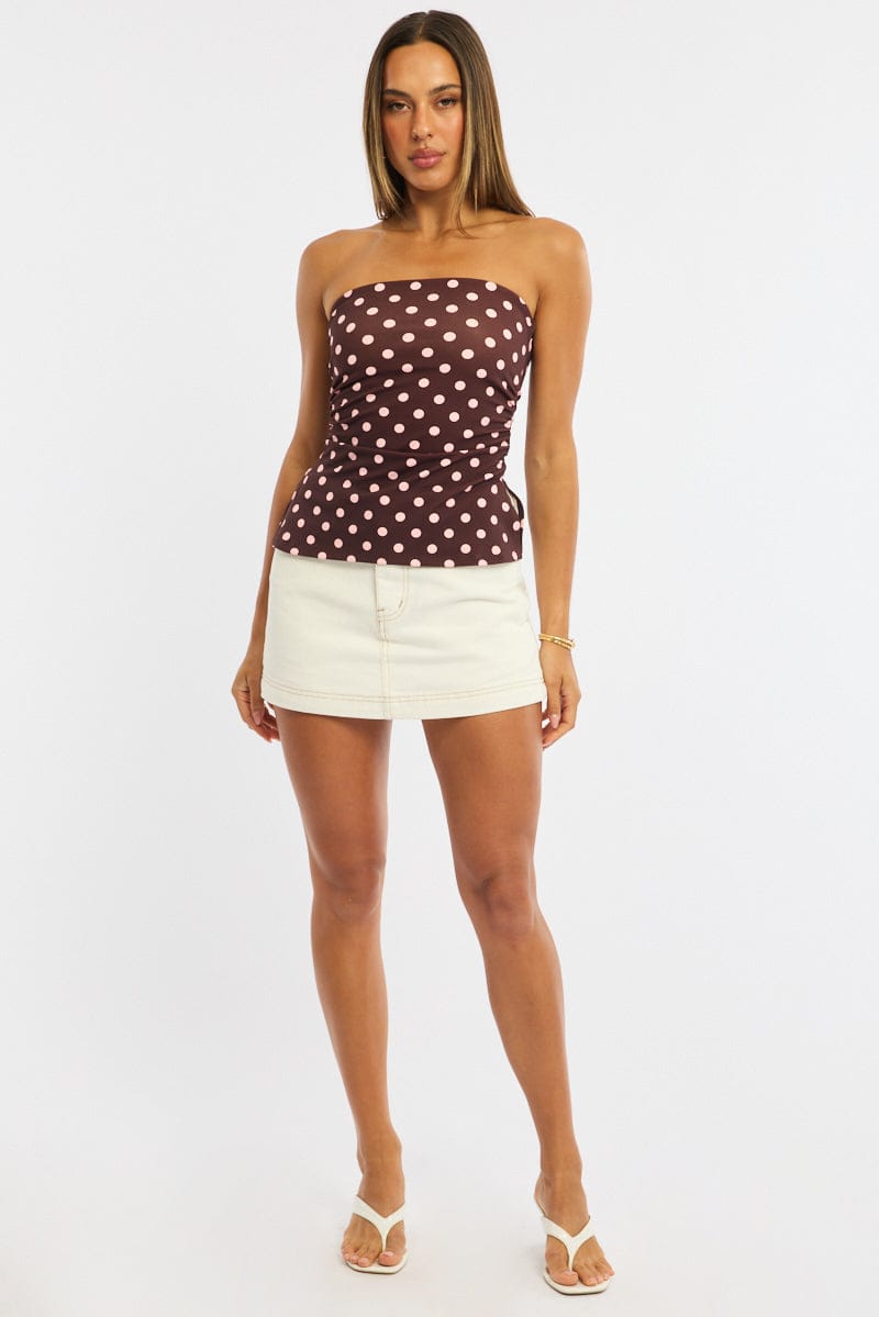 White Skorts Skirt High Rise for Ally Fashion