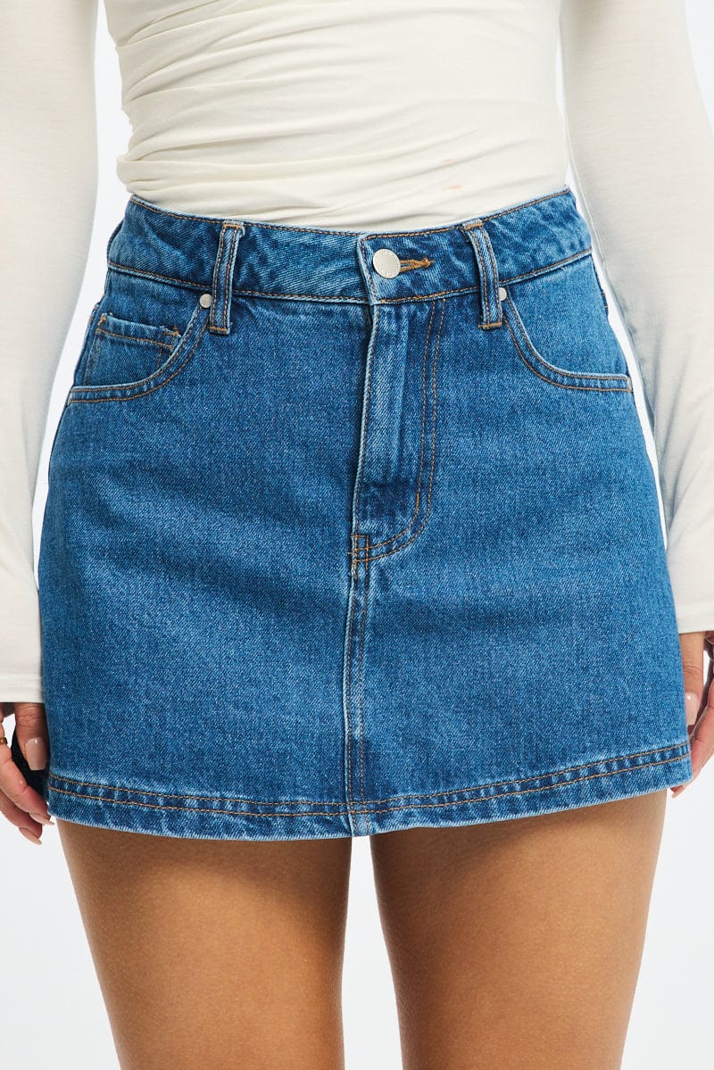 Denim Mini Skorts High Rise for Ally Fashion