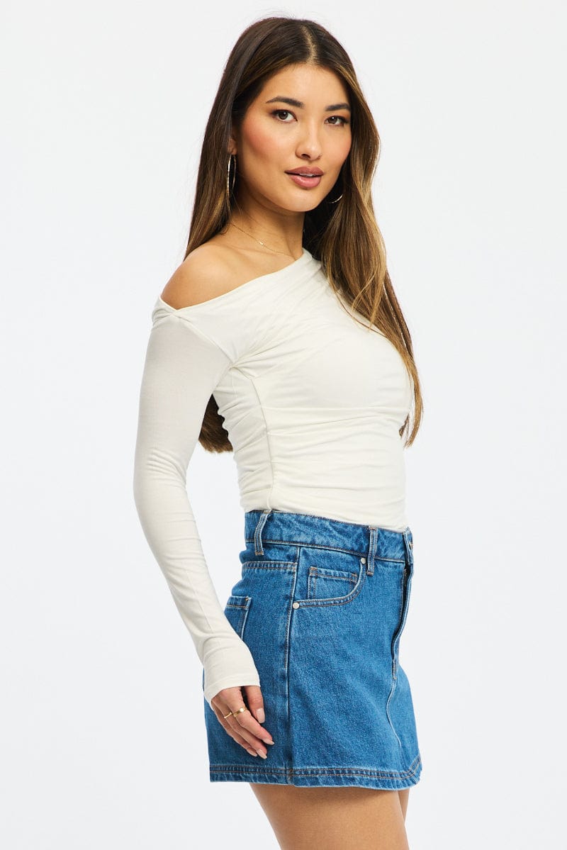 Denim Mini Skorts High Rise for Ally Fashion