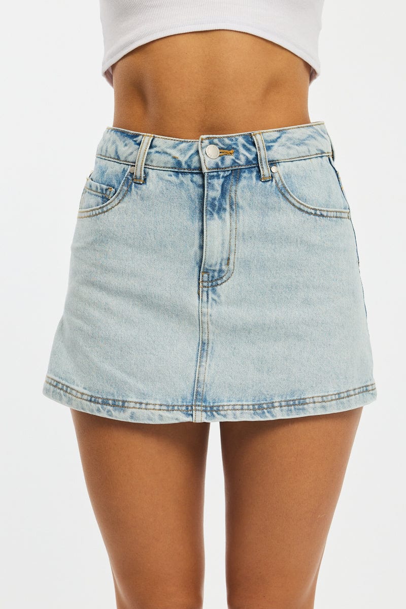 Denim Mini Skorts High Rise for Ally Fashion