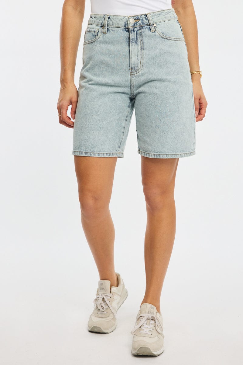 Denim Bermuda Jorts Mid Rise for Ally Fashion
