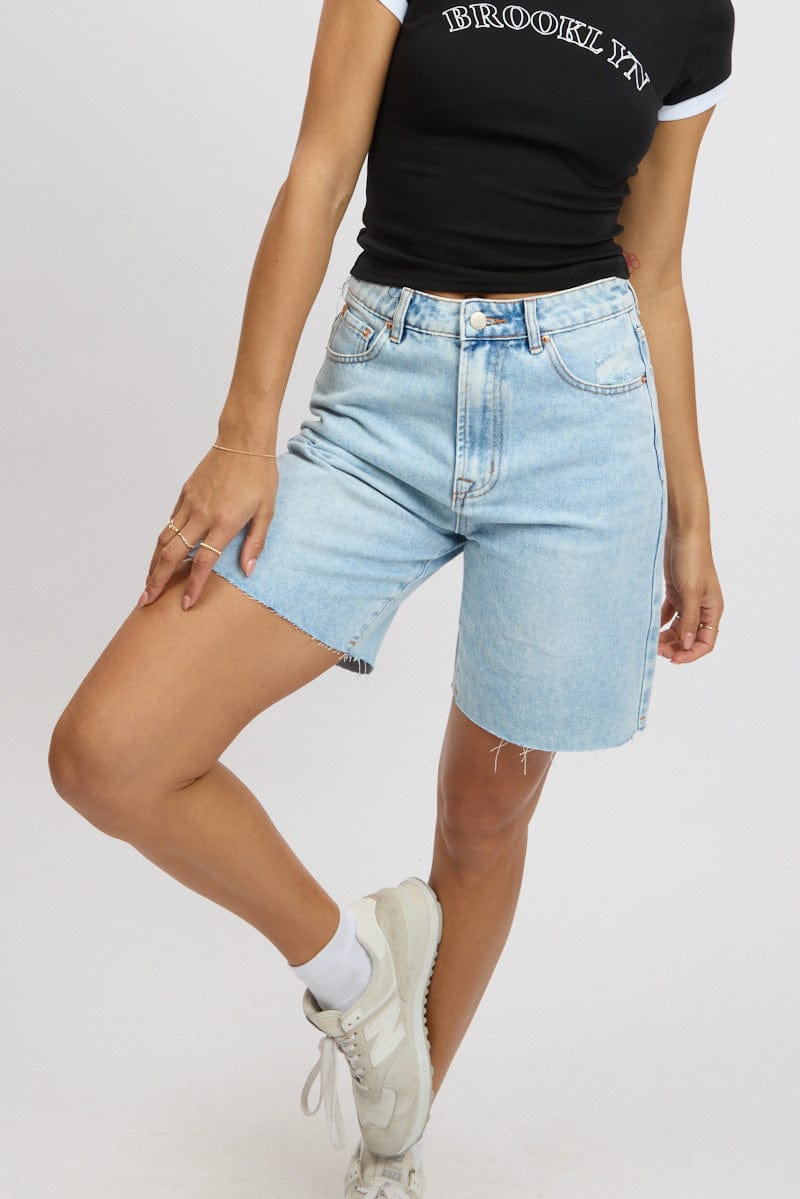 Denim Jorts Mid Rise for Ally Fashion