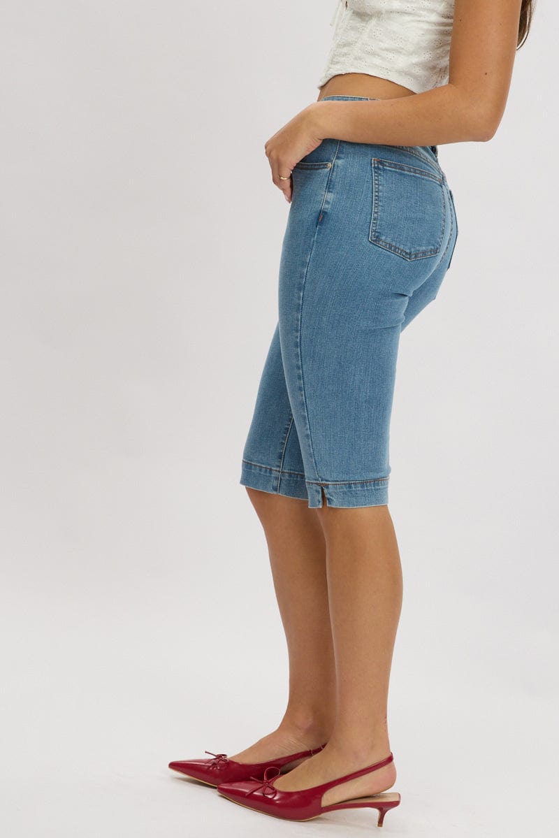 Denim Capri Jeans Mid Rise for Ally Fashion