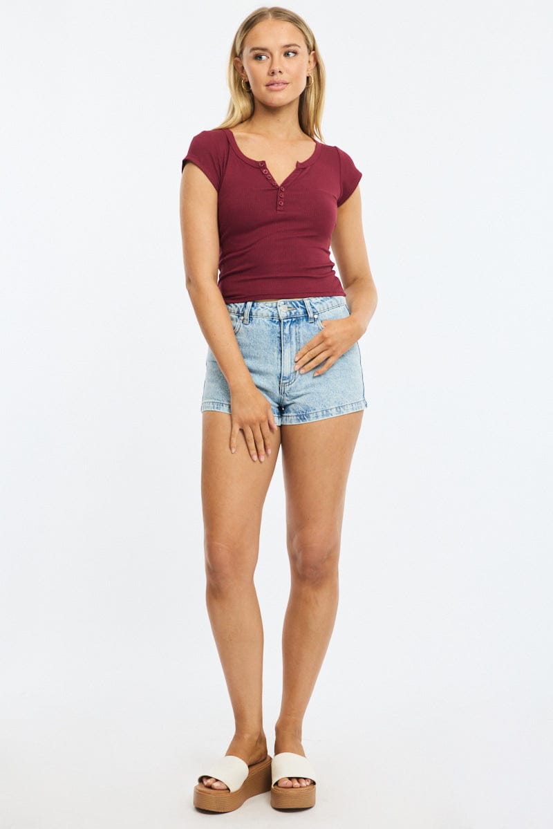 Denim Mini Shorts Low Rise for Ally Fashion