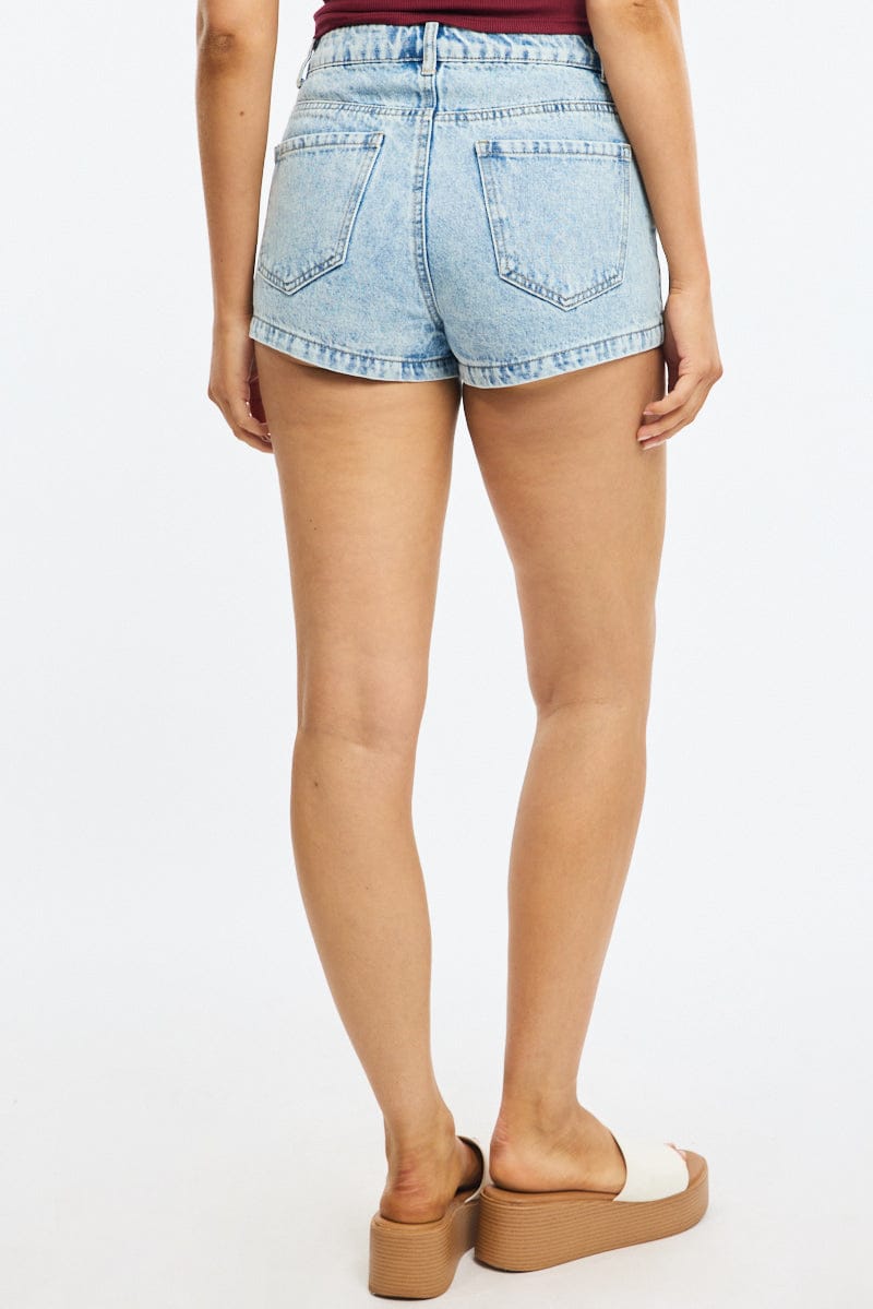 Denim Mini Shorts Low Rise for Ally Fashion