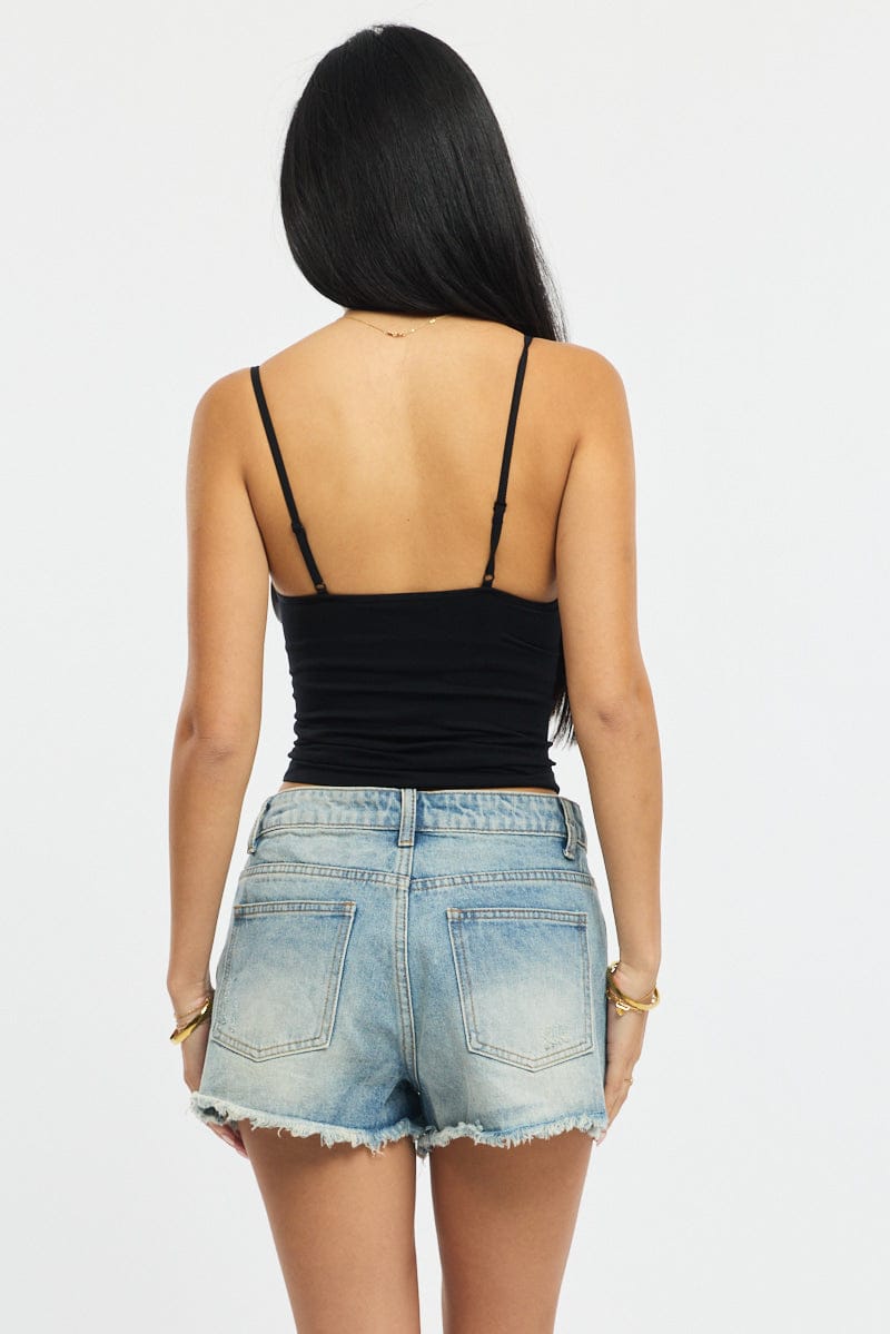 Denim Relaxed Shorts Low Rise for Ally Fashion
