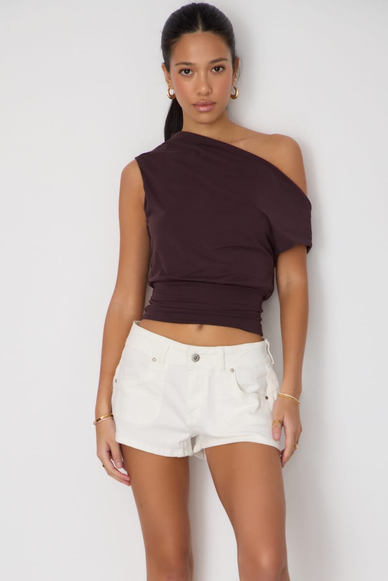 White Micro Shorts Low Rise Outpocket Stretch for Ally Fashion